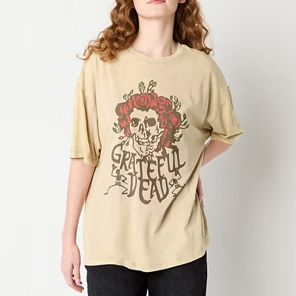 Grateful Dead Graphic Band Oversized Tee‎ Psychedelic 70s Rock Women Small NWOT